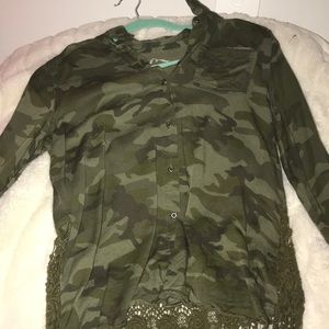 Camo button up
